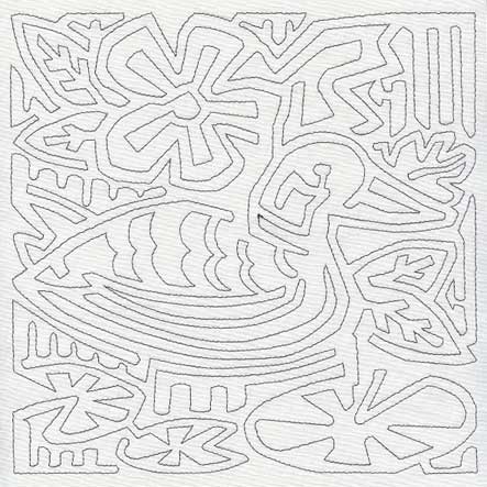 Mola Argentine Duck Quilting Square (Single Run)