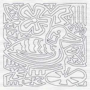 Mola Argentine Duck Quilting Square (Single Run)