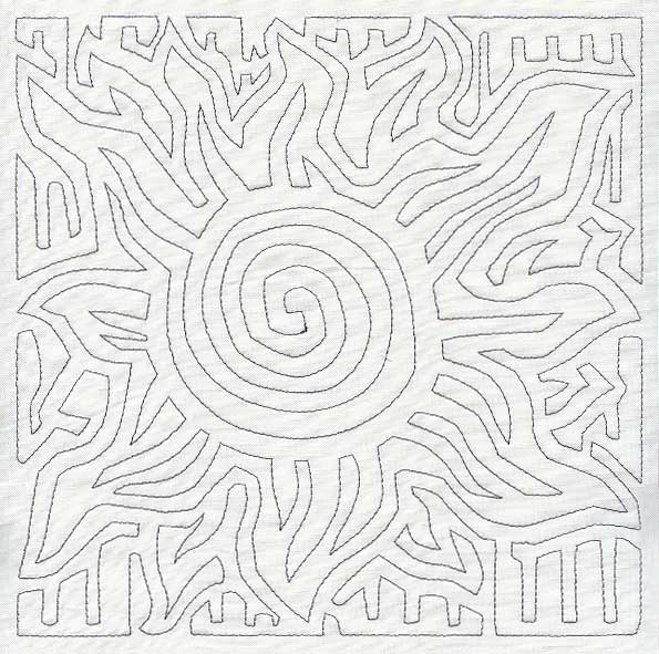 Mola Sun Quilting Square (Single Run)