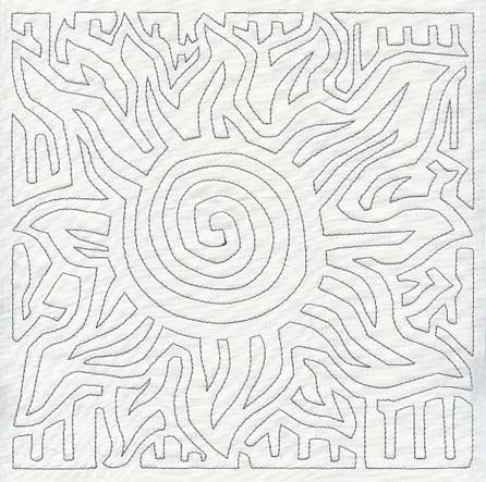 Mola Sun Quilting Square (Single Run)