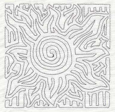 Mola Sun Quilting Square (Single Run)