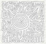 Mola Sun Quilting Square (Single Run)