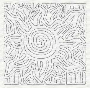 Mola Sun Quilting Square (Single Run)