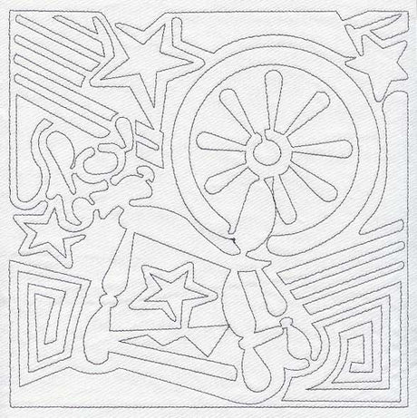 Mola Spinning Wheel Quilting Square (Single Run)