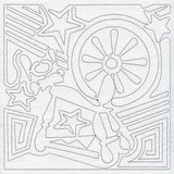 Mola Spinning Wheel Quilting Square (Single Run)