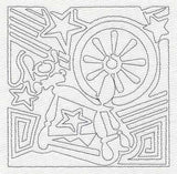 Mola Spinning Wheel Quilting Square (Single Run)