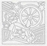 Mola Spinning Wheel Quilting Square (Single Run)