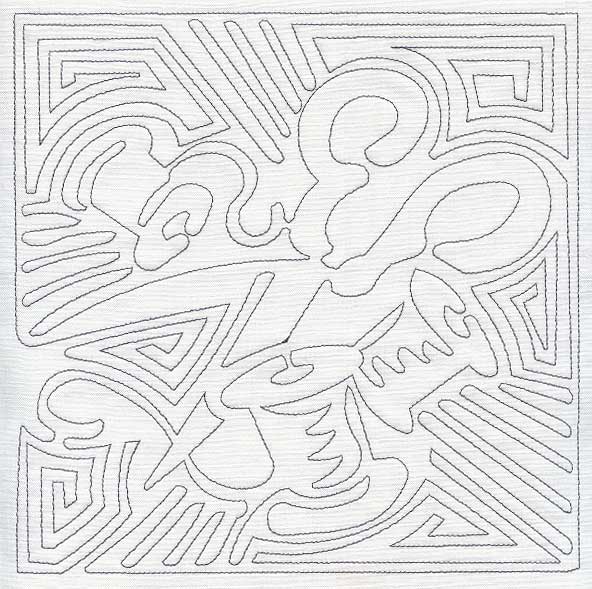 Mola Scissors and Thread Quilting Square (Single Run)