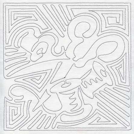 Mola Scissors and Thread Quilting Square (Single Run)