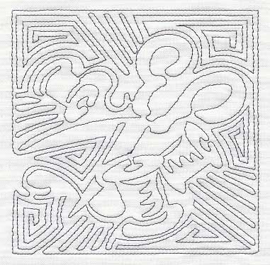 Mola Scissors and Thread Quilting Square (Single Run)