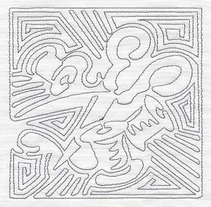 Mola Scissors and Thread Quilting Square (Single Run)