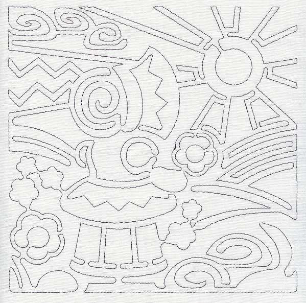 Mola Sunbonnet Sue Quilting Square (Single Run)