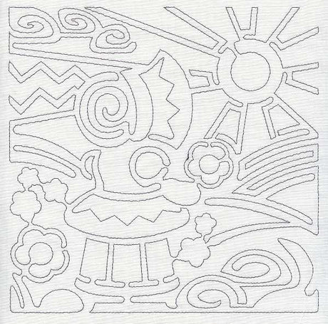 Mola Sunbonnet Sue Quilting Square (Single Run)