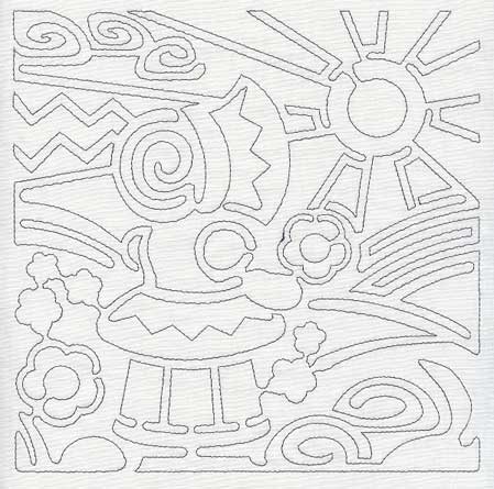 Mola Sunbonnet Sue Quilting Square (Single Run)