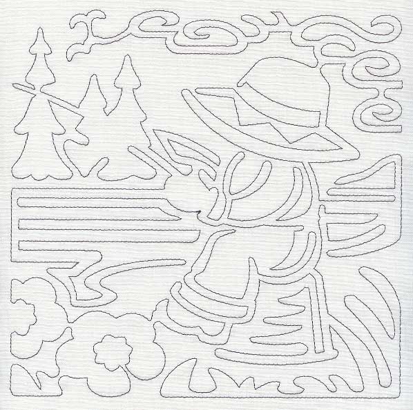 Mola Fisherman Fred Quilting Square (Single Run)