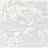 Mola Fisherman Fred Quilting Square (Single Run)