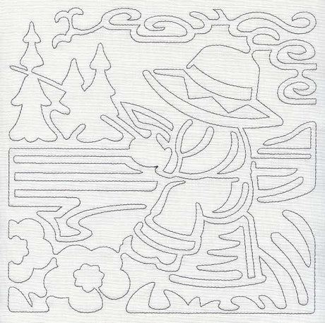 Mola Fisherman Fred Quilting Square (Single Run)