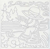 Mola Fisherman Fred Quilting Square (Single Run)