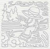 Mola Fisherman Fred Quilting Square (Single Run)