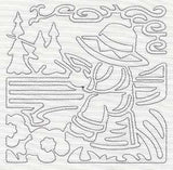 Mola Fisherman Fred Quilting Square (Single Run)