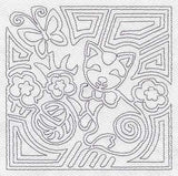 Mola Calico Cat Quilting Square (Single Run)