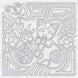 Mola Calico Cat Quilting Square (Single Run)