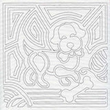 Mola Gingham Dog Quilting Square (Single Run)