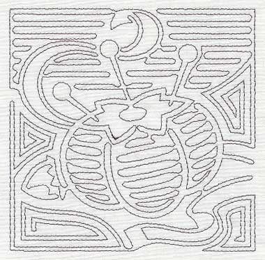 Mola Pincushion Quilting Square (Single Run)