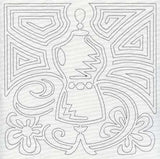 Mola Dress Form Quilting Square (Single Run)