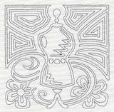 Mola Dress Form Quilting Square (Single Run)