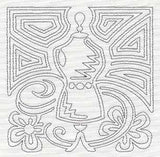 Mola Dress Form Quilting Square (Single Run)