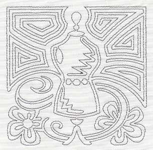 Mola Dress Form Quilting Square (Single Run)