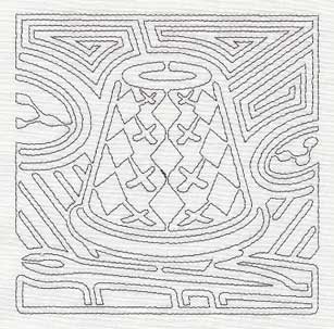 Mola Thimble Quilting Square (Single Run)