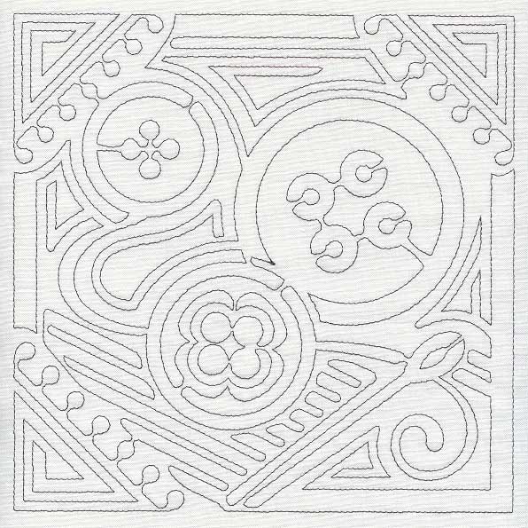 Mola Button Quilting Square (Single Run)