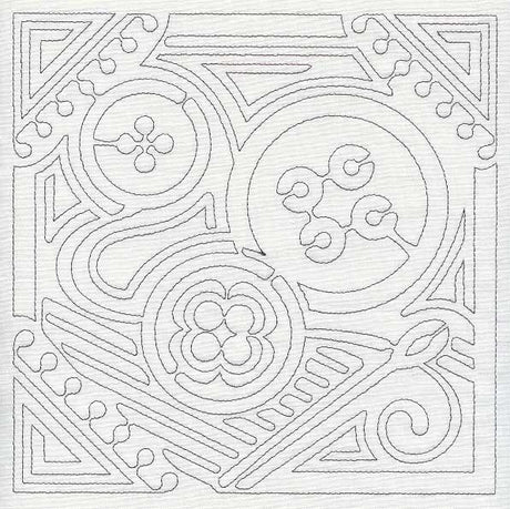 Mola Button Quilting Square (Single Run)