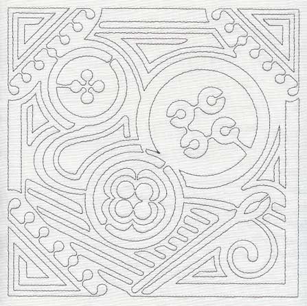 Mola Button Quilting Square (Single Run)