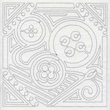 Mola Button Quilting Square (Single Run)