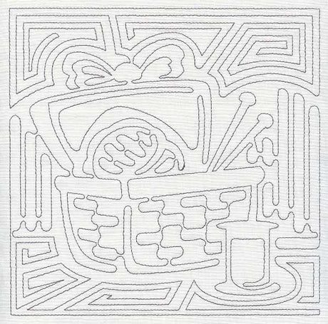 Mola Sewing Basket Quilting Square (Single Run)