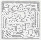 Mola Sewing Basket Quilting Square (Single Run)