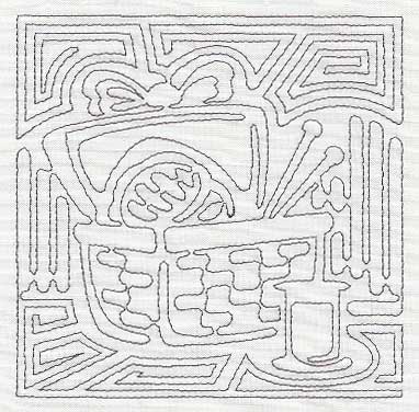 Mola Sewing Basket Quilting Square (Single Run)