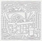 Mola Sewing Basket Quilting Square (Single Run)