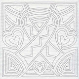 Mola Awareness Ribbon Quilting Square (Single Run)