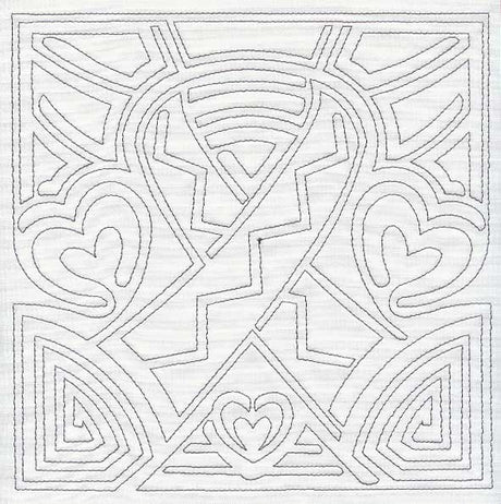 Mola Awareness Ribbon Quilting Square (Single Run)