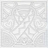 Mola Awareness Ribbon Quilting Square (Single Run)