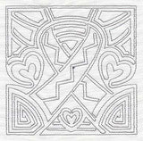 Mola Awareness Ribbon Quilting Square (Single Run)