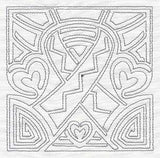 Mola Awareness Ribbon Quilting Square (Single Run)