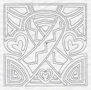 Mola Awareness Ribbon Quilting Square (Single Run)