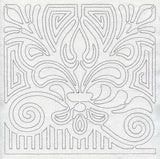 Mola Fleur de Lis Quilting Square (Single Run)