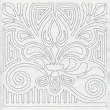 Mola Fleur de Lis Quilting Square (Single Run)