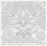 Mola Fleur de Lis Quilting Square (Single Run)